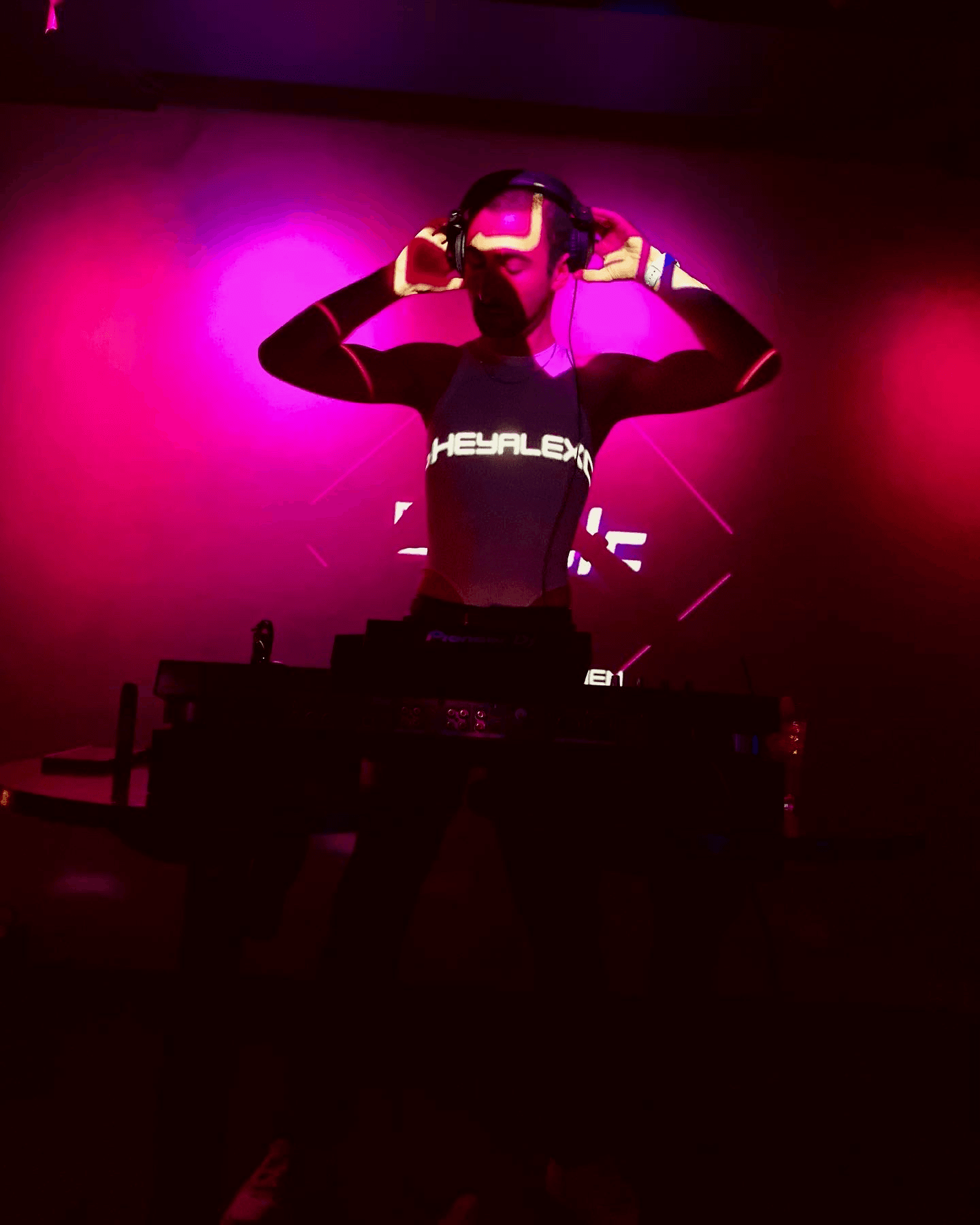 Alex mixing on stage at Vers, NYC 2023