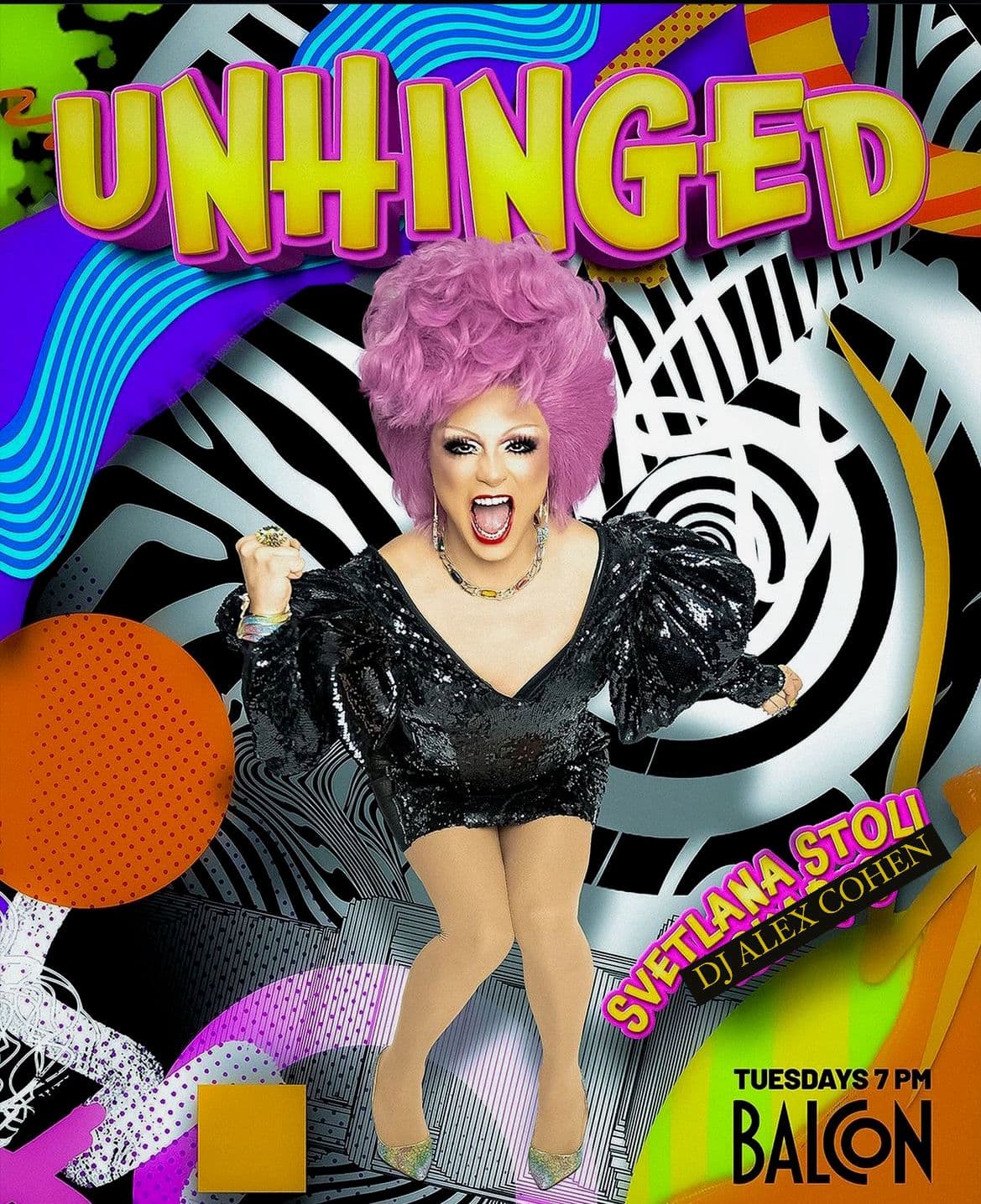 Join Svetlana Stoli and Alex Cohen for a show that's all in the name! Crazy costumes, crowd participation and a true comedy queen are sure to spice up your evening! DJ Alex Cohen starts spinning for the last hour of happy hour prior to showtime!