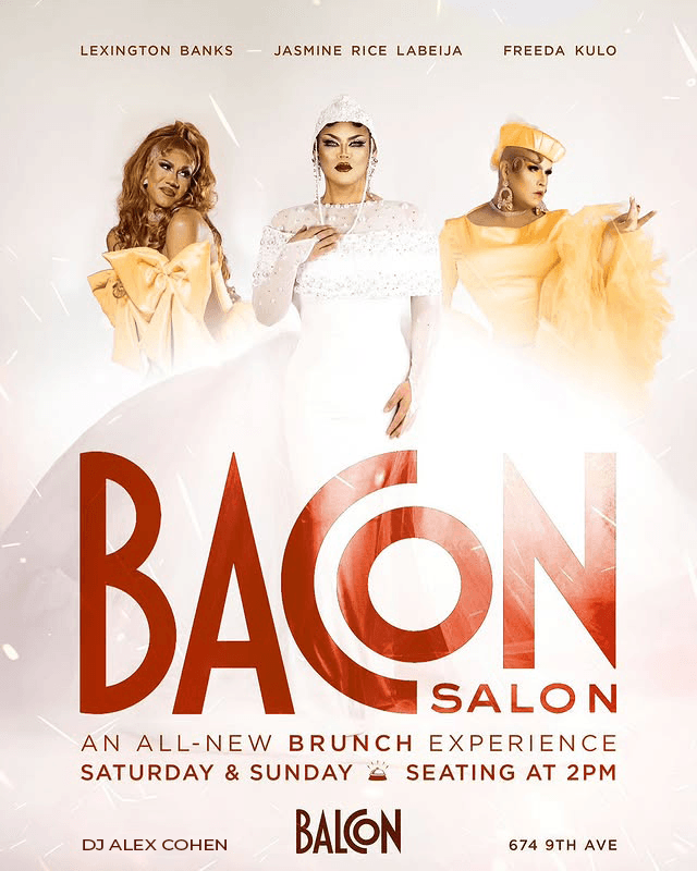 Brunch at Balcon! Join Jasmine Rice LeBaija, Freeda Kulo and Lexington Banks with DJ Alex Cohen for a brunch for the record books! Make your reservation here!