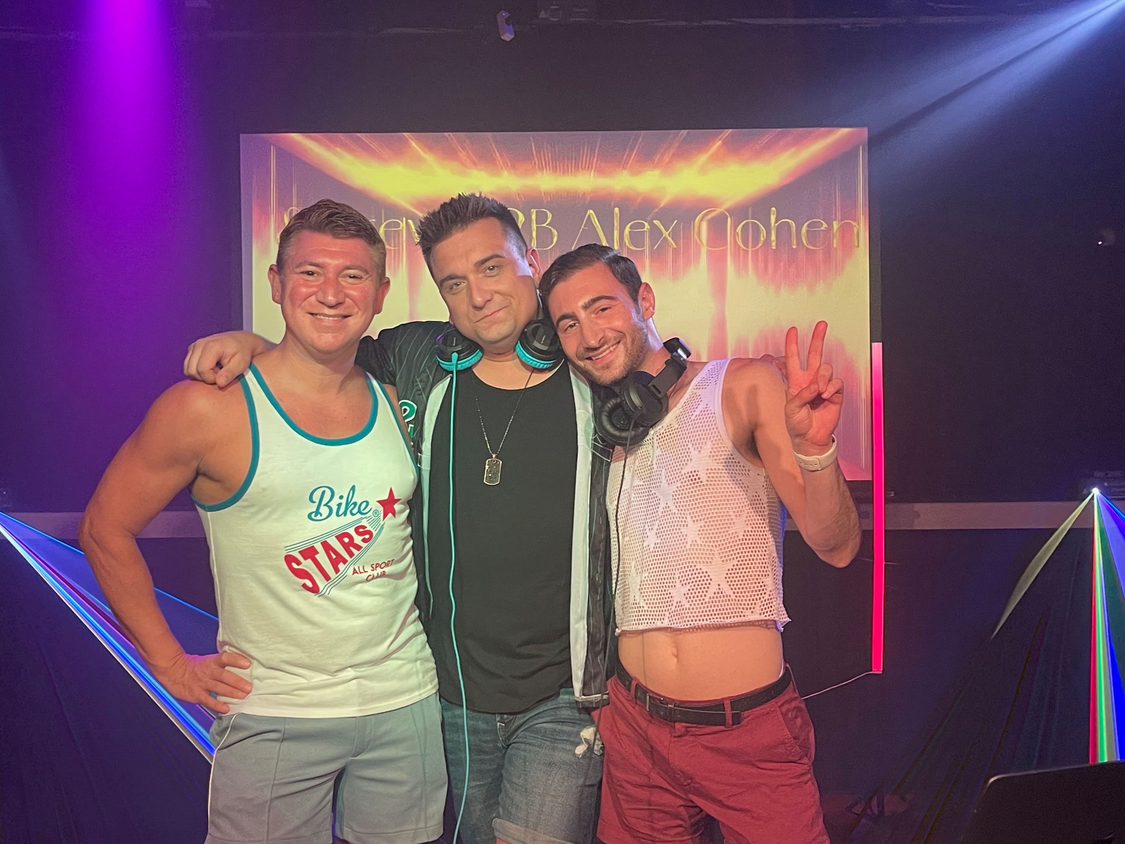 Alex with friends and fellow NYC DJ's Nicky Boombox and &Drew at Icon Astoria