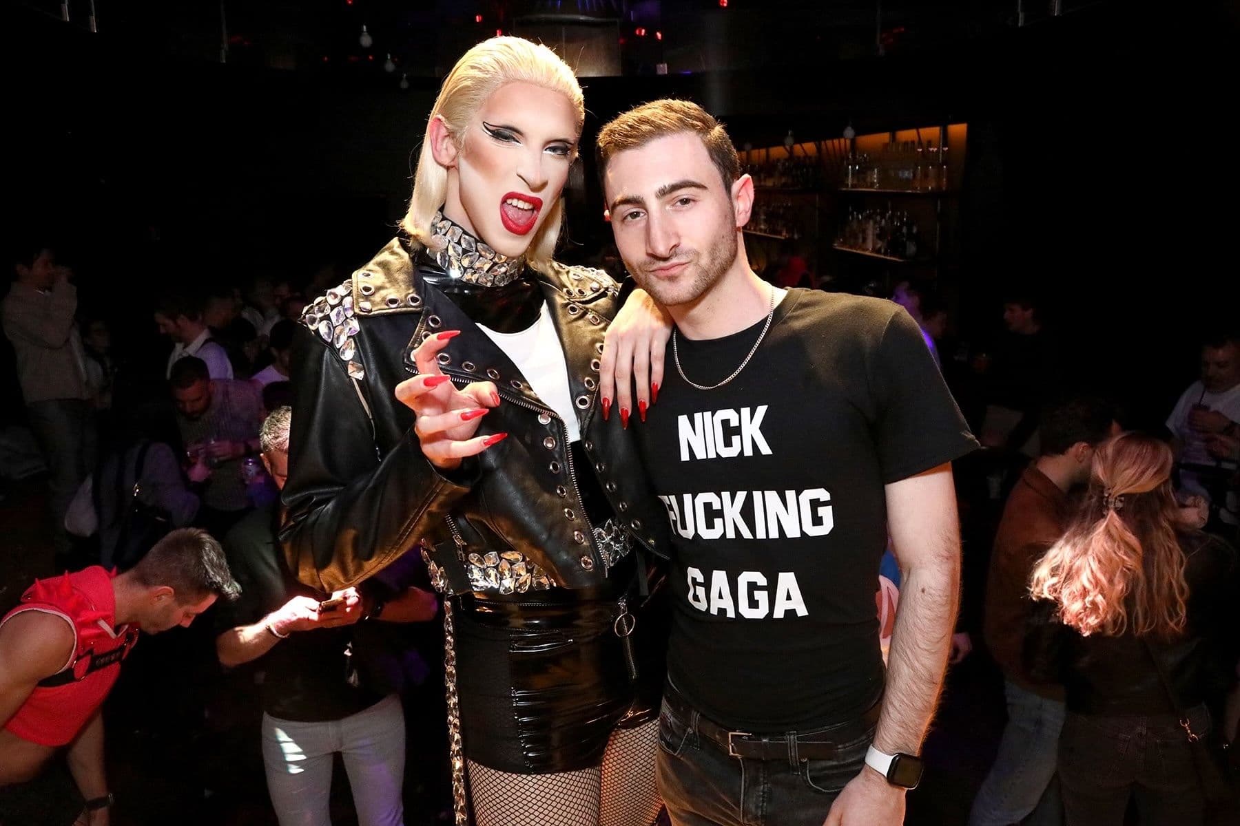 Alex poses with friend colleague; premier Lady Gaga drag impersonator Nick Gaga after their Chromatica Ball Replication Show