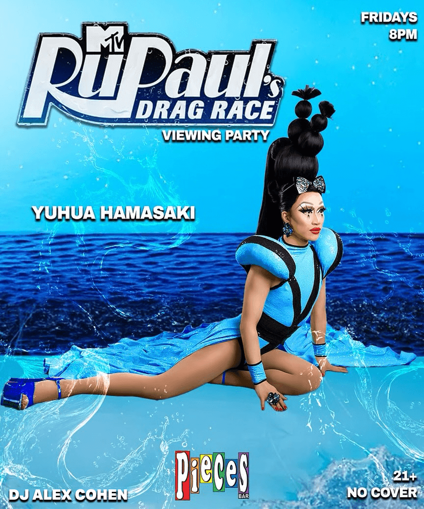 Join Yuhua Hamasaki and DJ Alex Cohen at the iconic West Village staple Pieces Bar for a viewing party of the latest episode of RPDR S17!