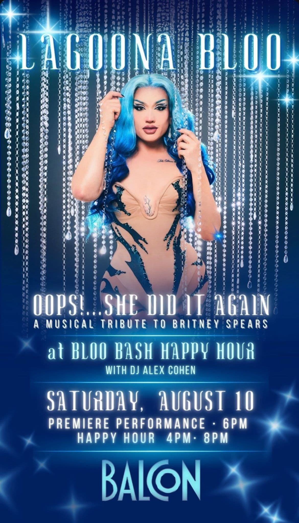 The premiere of Lagoona Bloo's cabaret dedicated to all things Britney Spears! Join us for an incredible evening of song, comedy and a show that is sure to make you scream and shout!
