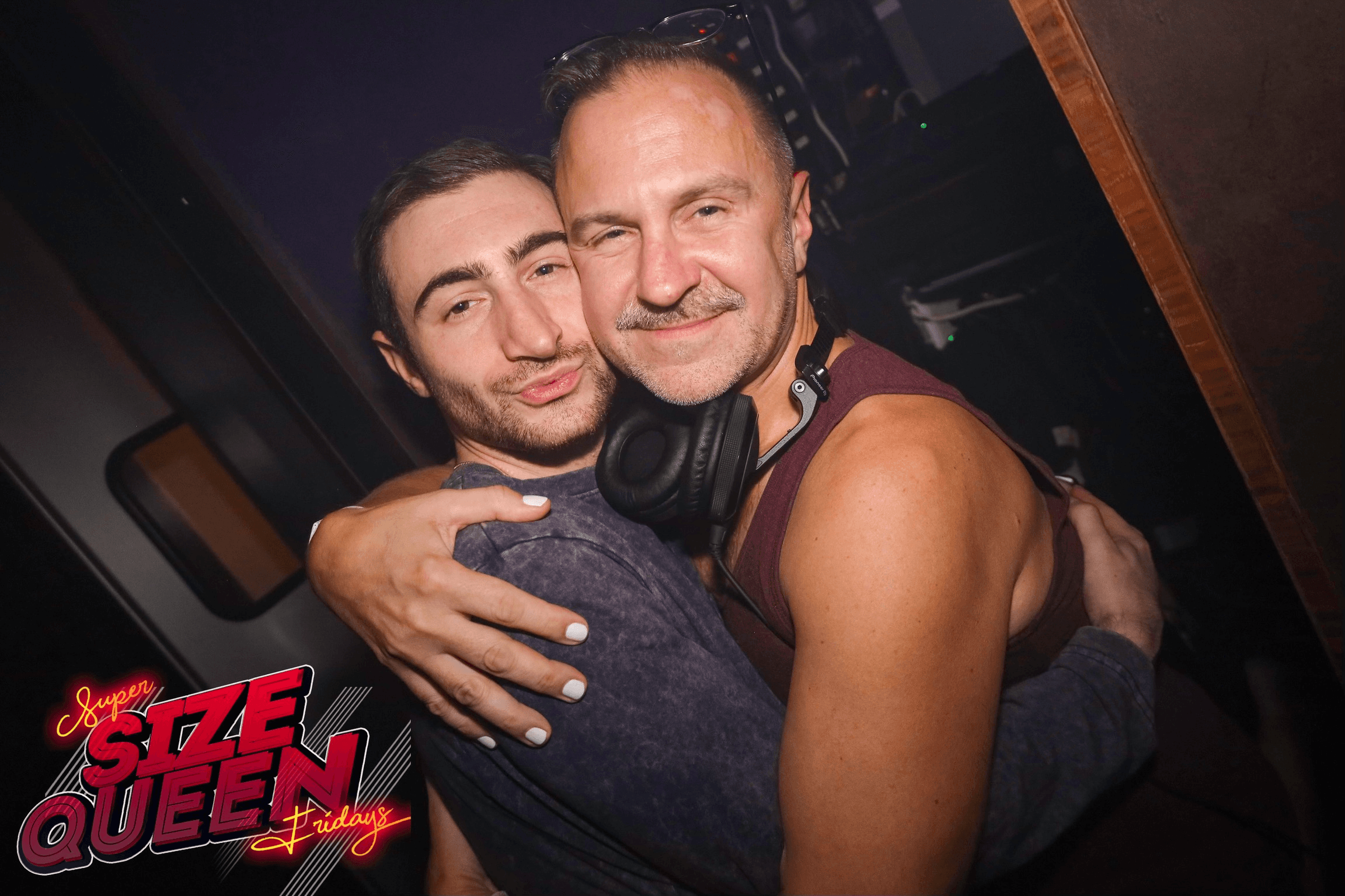 Alex with fellow DJ Mike Borowski at Supersize Queen Fridays in New York City